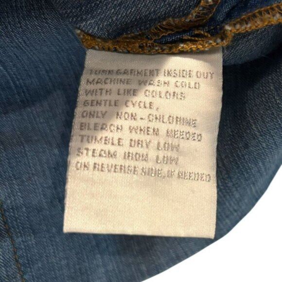 Vintage Erika Floral Denim Shirt Y2K Floral Embroidery‎ Boho Button Up Sz S - Picture 5 of 5